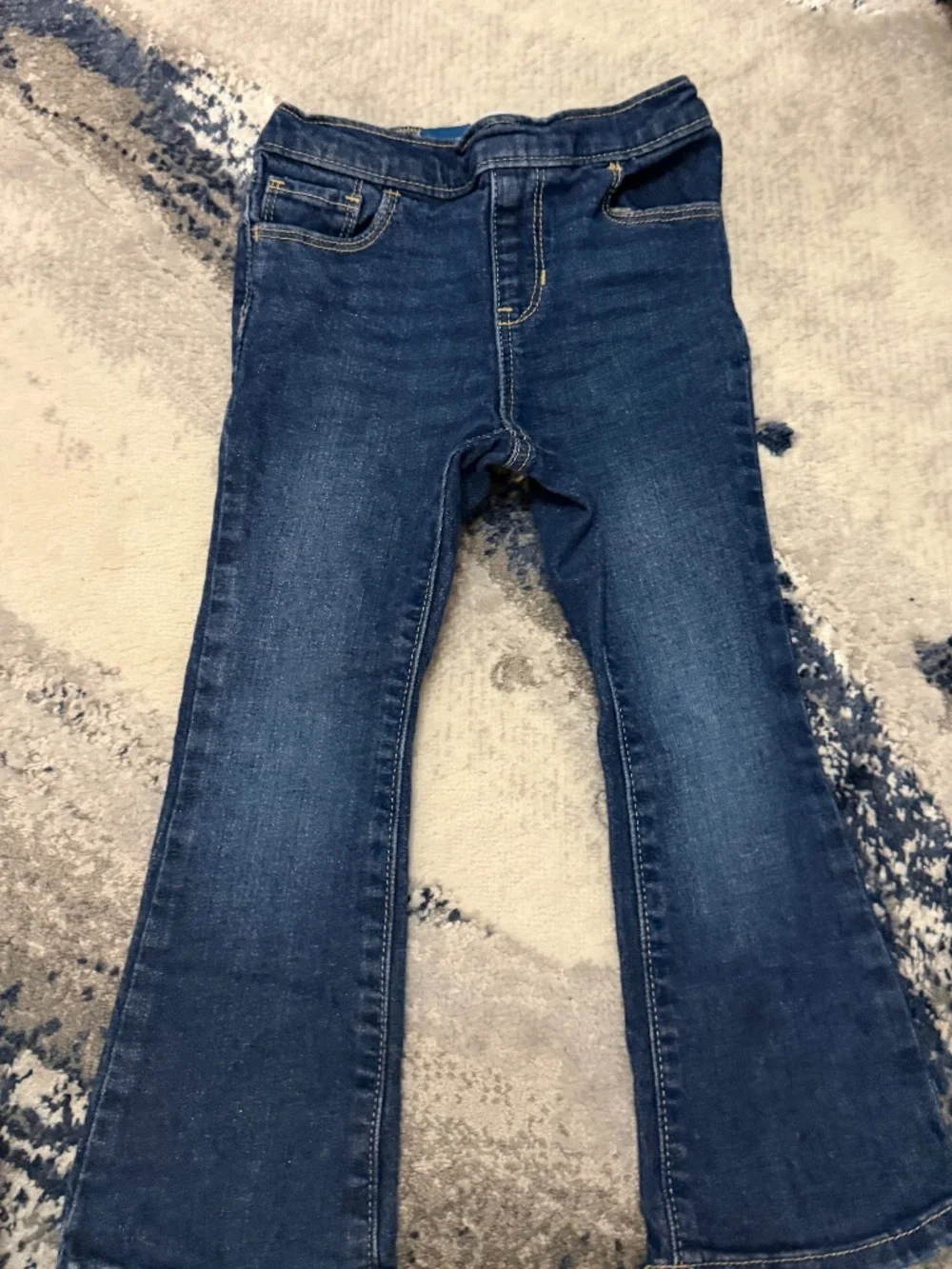 Old Navy Girls 4T Bootcut Jeans Adjustable Waist Dark Wash Denim